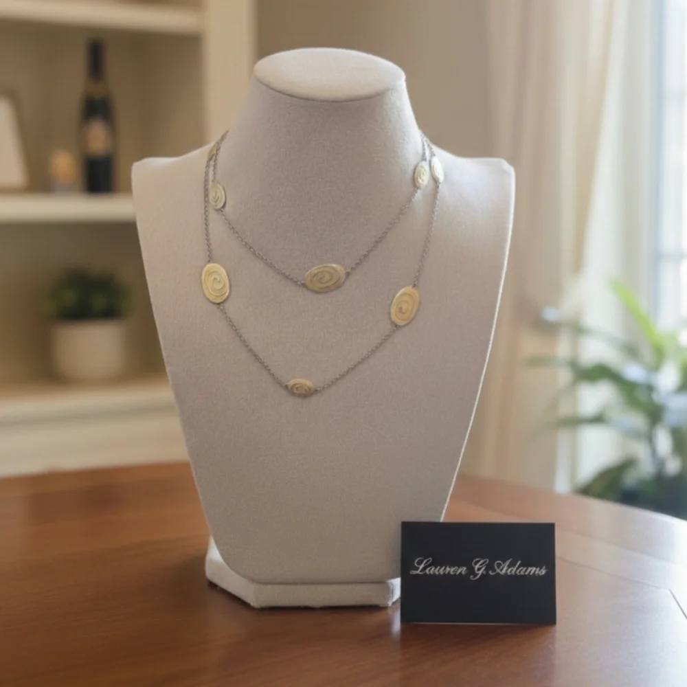 Lauren G Adams Silver Station Silver & Enamel Swirl Necklace